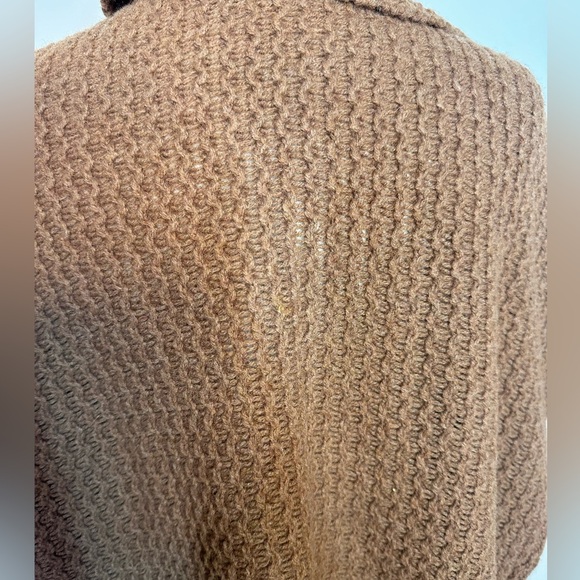 Sz L Mercer & Madison wool blend open front shirt sleeve cardigan sweater rust - Picture 3 of 7